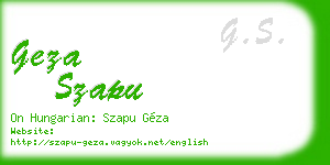 geza szapu business card