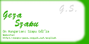 geza szapu business card